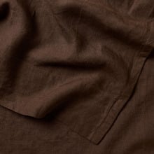 Chocolate Emile Linen Flat Sheet